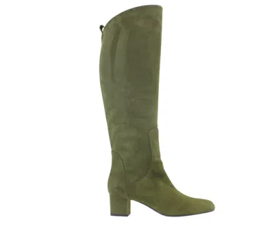 Ines De La Fressange Bottes À Talons Kaki En Suède