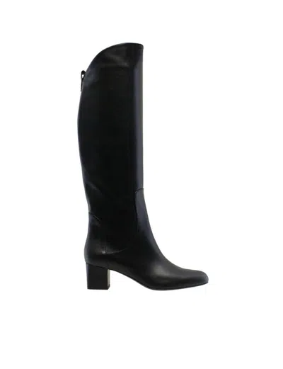 Ines De La Fressange Bottes À Talons Noires En Cuir