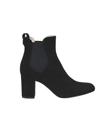 Ines De La Fressange Bottines À Talons Noire En Daim