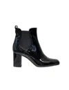 Ines De La Fressange Bottines À Talons Noires En Cuir Vernis