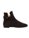 Ines De La Fressange Bottines Marrons En Daim