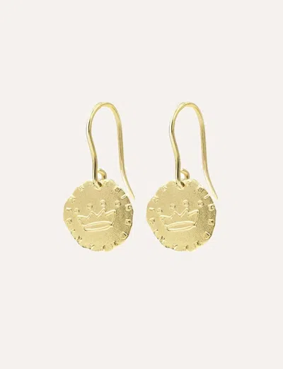 INES DE LA FRESSANGE BOUCLES LUTÈCE MOTIF COURONNE PLAQUÉ OR