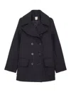 Ines De La Fressange Caban Séraphine Bleu Foncé Laine Mélangée In Black