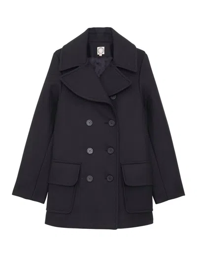 INES DE LA FRESSANGE CABAN SÉRAPHINE BLEU NAVY LÉGER, FABRICATION FRANCE