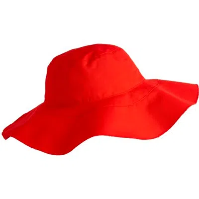 Ines De La Fressange Cabana, Chapeau Femme En Coton Bio, Ines X Vilebrequin, Rouge Coquelicot In Red
