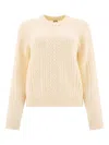 Ines De La Fressange Cable-knit Ribbed Sweater In Neutral