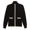 Ines De La Fressange Cardigan Atticus En Coton Noir In Black