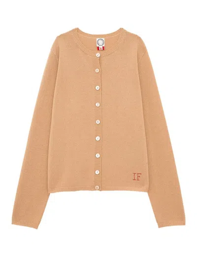 Ines De La Fressange Cardigan Cesaria Camel Laine Et Cachemire