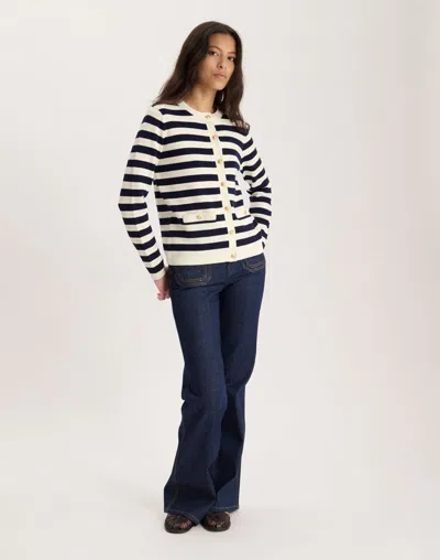 Ines De La Fressange Cardigan Vanille En Coton In Multi