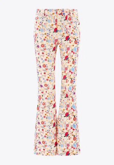 Ines De La Fressange Charlotte Embroidered Pants In White