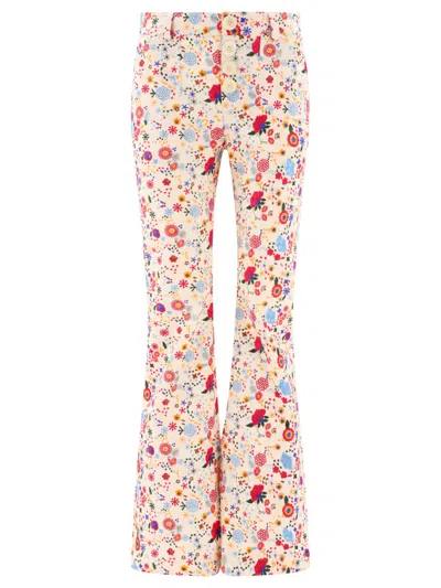 Ines De La Fressange Charlotte Embroidered Trousers In Multi