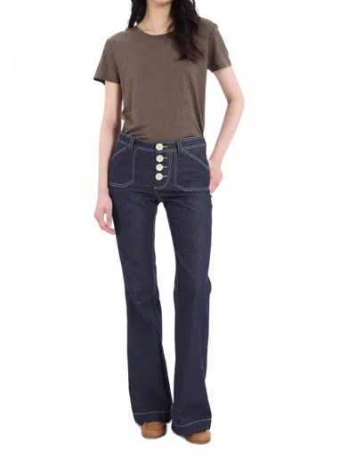 Ines De La Fressange Charlotte Pant In Navy W Cream In Blue