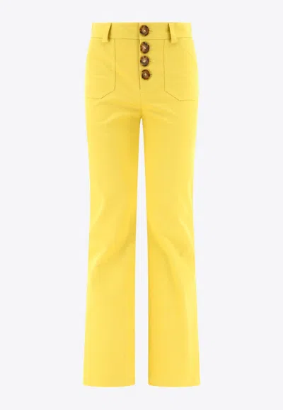 Ines De La Fressange Charlotte Wide-leg Pants In Yellow