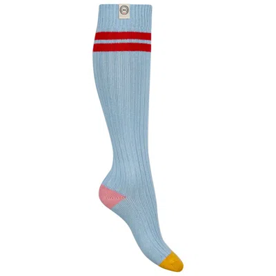 Ines De La Fressange Chaussettes Mi-bas Côtelés Dim X  In Blue