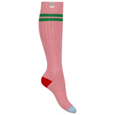 Ines De La Fressange Chaussettes Mi-bas Côtelés Dim X  In Pink