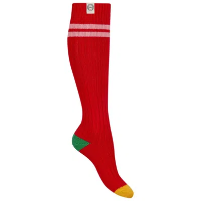 Ines De La Fressange Chaussettes Mi-bas Côtelés Dim X  In Red