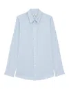 Ines De La Fressange Chemise Martin À Carreaux Vichy Bleu Et Blanc