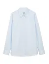Ines De La Fressange Chemise Martin Coton Bleu Ciel In Blue