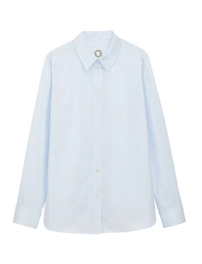 Ines De La Fressange Chemise Martin Coton Bleu Ciel In Blue