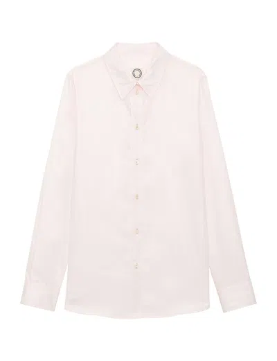 Ines De La Fressange Chemise Martin Coton Rose Pâle In Neutral