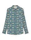 Ines De La Fressange Chemise Maureen Bleue Motif Boulbon