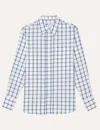 Ines De La Fressange Chemise Maureen Carreaux Bleu Et Blanc In Blue