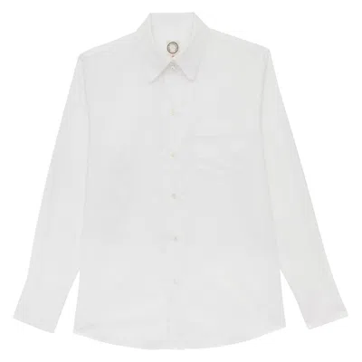 Ines De La Fressange Chemise Maureen En Lin Mélangé Blanc