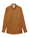 Ines De La Fressange Chemise Maureen Imprimée En Satin In Orange