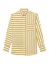 Ines De La Fressange Chemise Maureen Jaune Et Blanche À Rayures