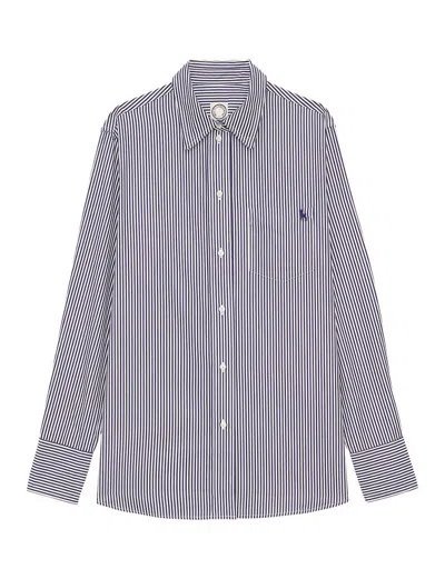 Ines De La Fressange Chemise Maureen Rayée Marine/blanc In Multi