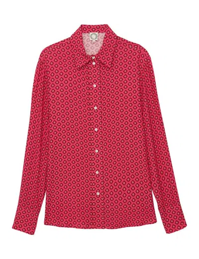 Ines De La Fressange Chemise Maureen Rose En Crêpe In Pink