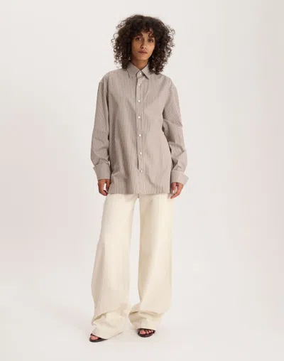 Ines De La Fressange Chemise Nova En Coton In Brown