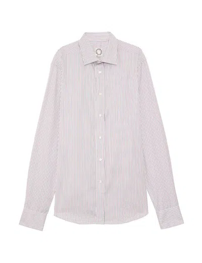 Ines De La Fressange Chemise Pour Homme Julien Rayée In Purple