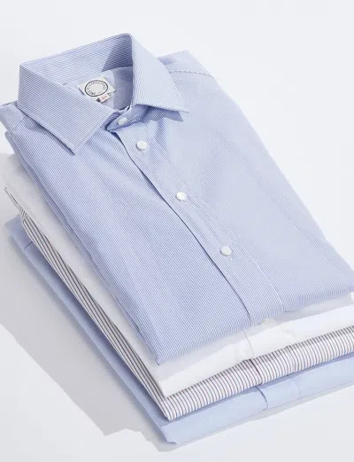 Ines De La Fressange Chemise Pour Homme Julien Rayée Bleue In Multi