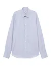 Ines De La Fressange Chemise Pour Homme Olivier Bleue À Rayures Blanches In Blue