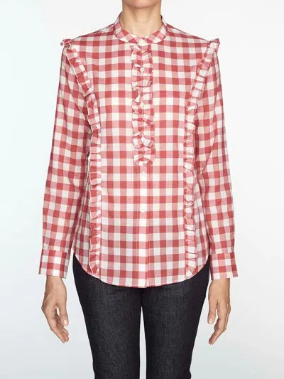 Ines De La Fressange Chemise Prairy À Carreaux Rouges