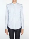 Ines De La Fressange Chemise Prairy En Coton Bleu In Blue