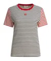 Ines De La Fressange Striped Ribbed Top In Black