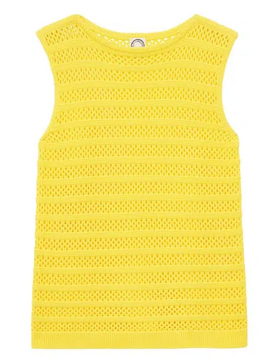 Ines De La Fressange Débardeur Clovis Crochet Jaune