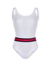 Ines De La Fressange Fashion, Maillot De Bain Une Pièce Femme Uni Blanc, Ines X Vilebrequin