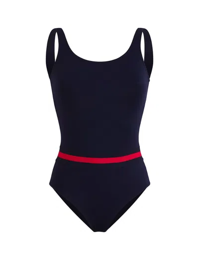 Ines De La Fressange Fashion, Maillot De Bain Une Pièce Femme Uni Bleu, Ines X Vilebrequin