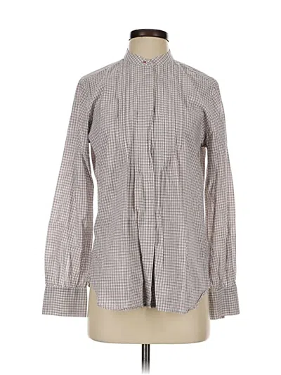 Pre-owned Ines De La Fressange For Uniqlo Long Sleeve Blouse In Gray