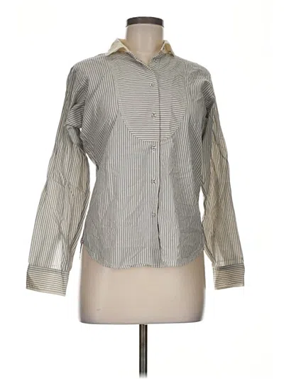 Pre-owned Ines De La Fressange For Uniqlo Long Sleeve Button Down Shirt In Gray
