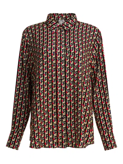 INES DE LA FRESSANGE GEOMETRIC-PATTERN SHIRT