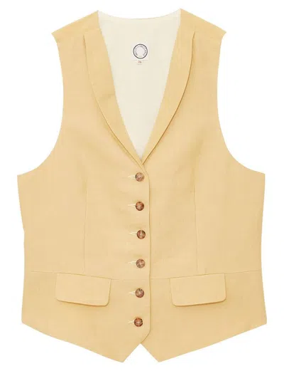 Ines De La Fressange Gilet Robinson En Lin Citron