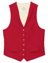 Ines De La Fressange Gilet Robinson Framboise En Lin