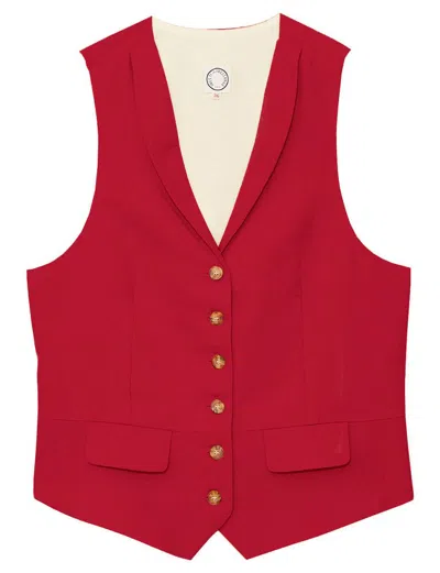 Ines De La Fressange Gilet Robinson Framboise En Lin