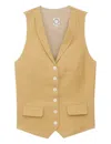 Ines De La Fressange Gilet Robinson Lin Couleur Jaune Naturel