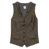 Ines De La Fressange Gilet Robinson Tissage Jacquard Noir Et Doré In Brown