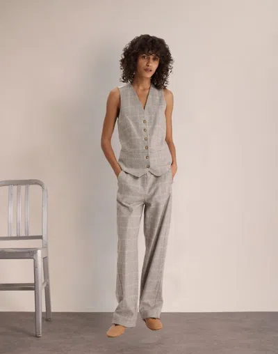 Ines De La Fressange Gilet Sanite En Coton In Gray